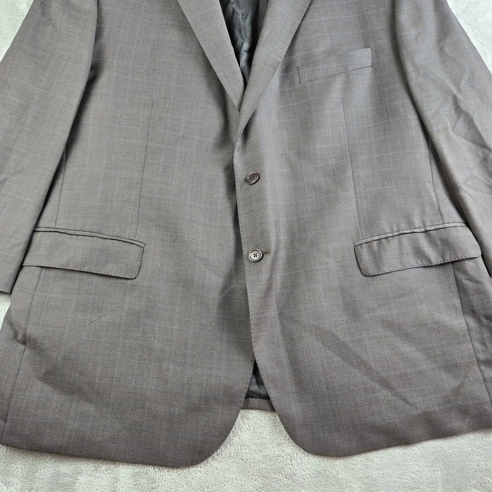 Emilio Yuste Tradicional Blazer Jacket Mens Gray Checkered 2 Buttons Sport Coat